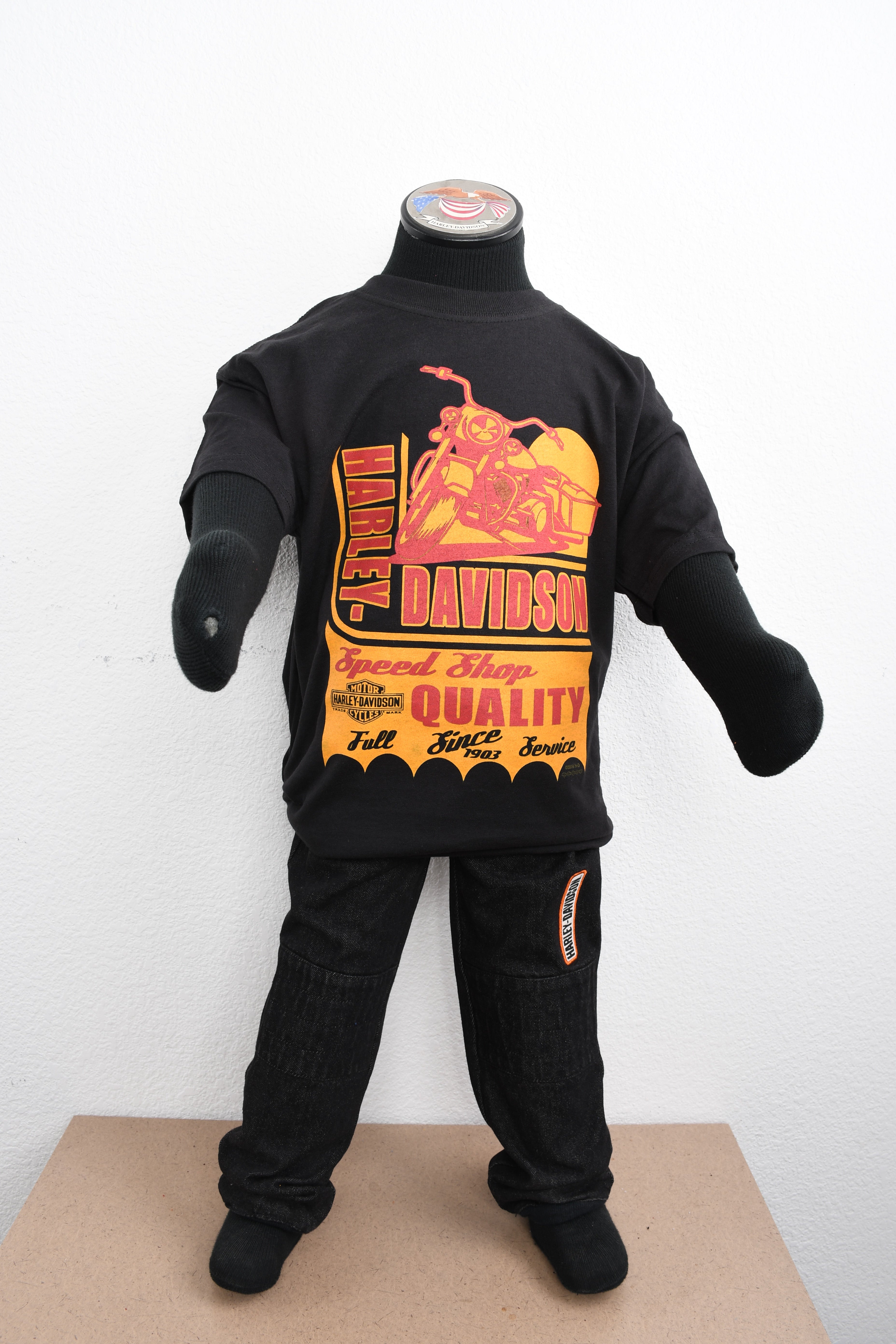 Licensed Product Boys Youth Speed Shop Motorcycle Black Short Sleeve T-Shirt Main image