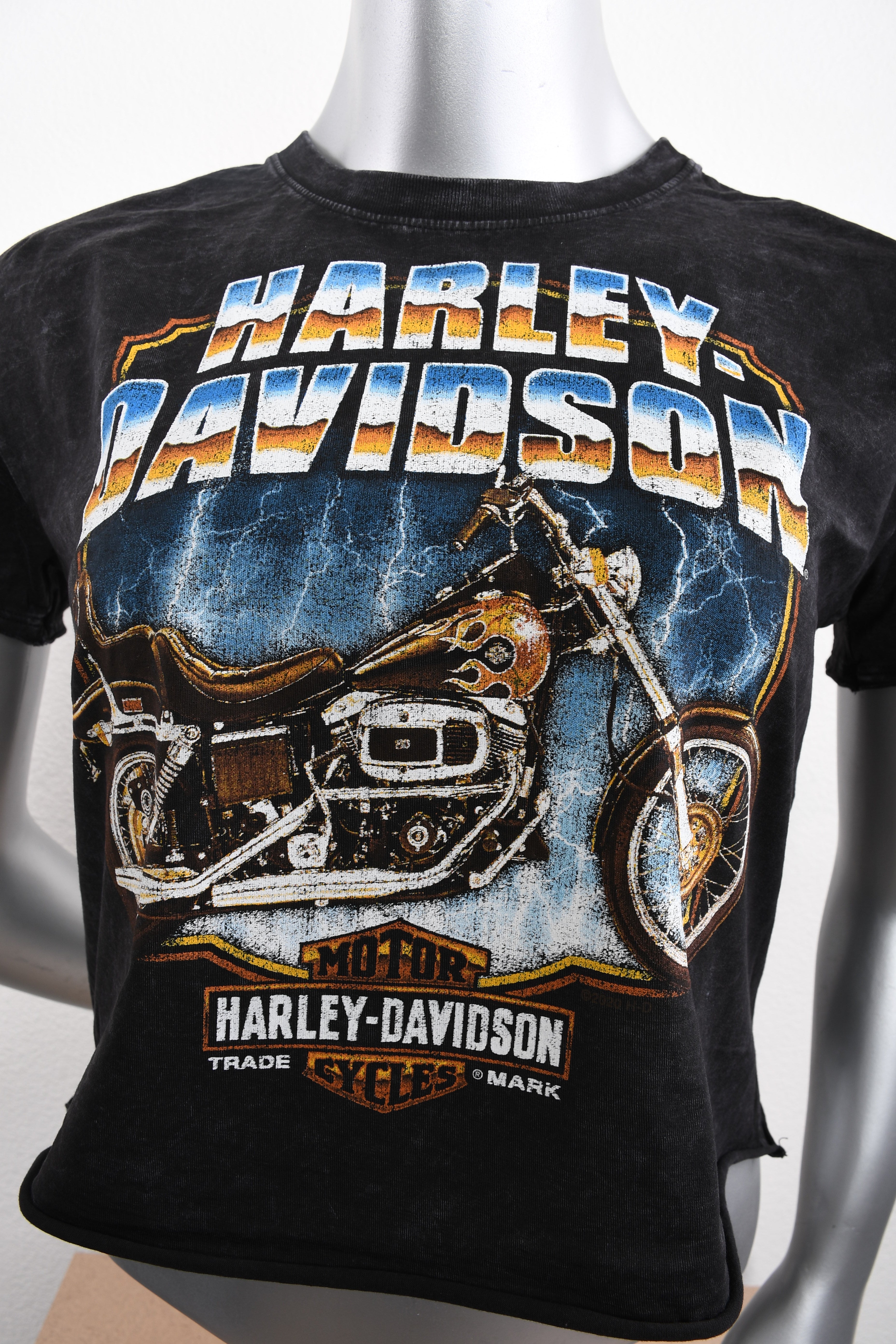 Licensed Product Womens Rockin Storm Motorcycle Crop Black Short Sleeve T-Shirt Secondary image