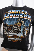 Licensed Product Womens Rockin Storm Motorcycle Crop Black Short Sleeve T-Shirt