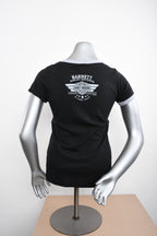 Licensed Product Womens Ringer Stripe Tank Logo Black Short Sleeve T-Shirt