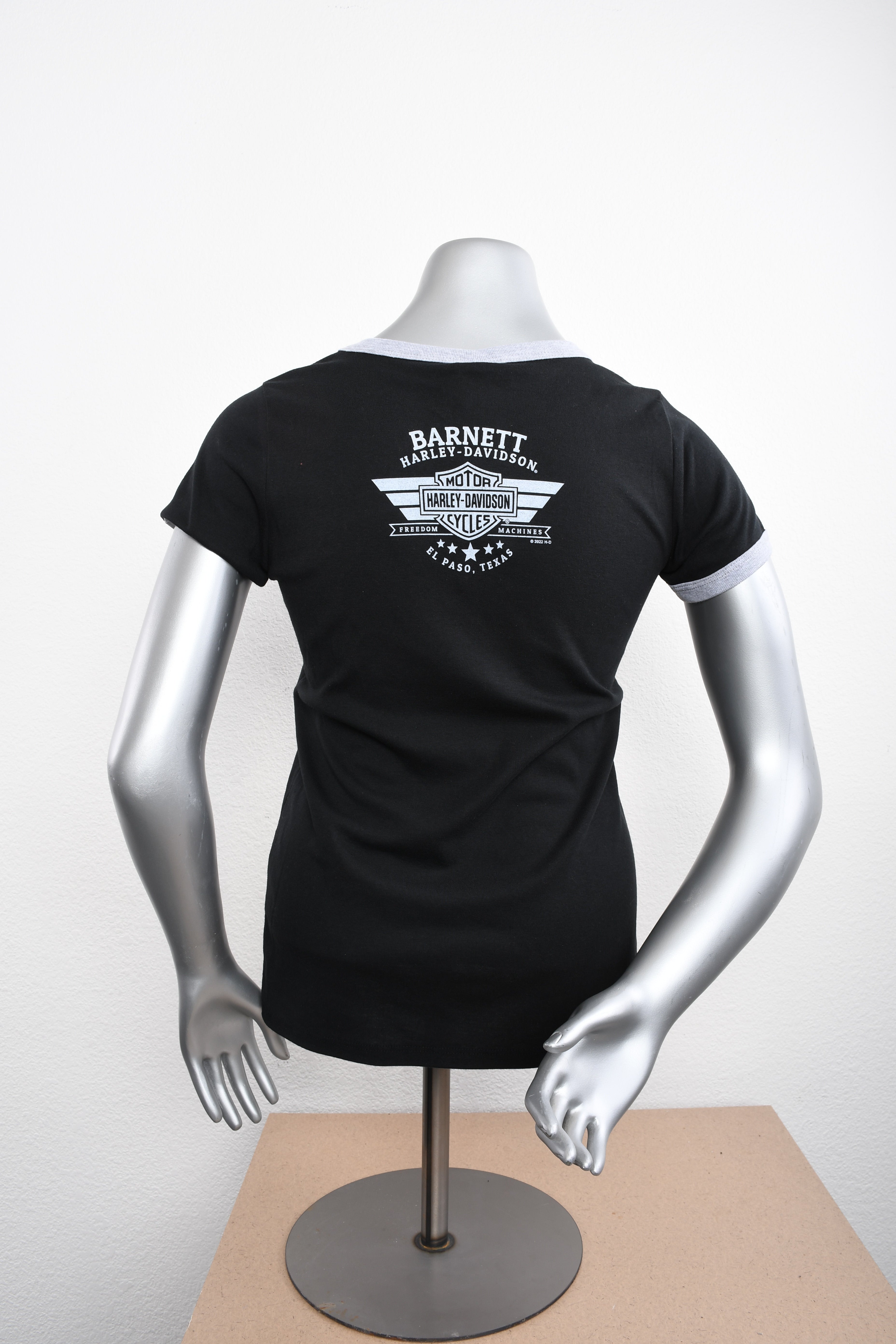 Licensed Product Womens Ringer Stripe Tank Logo Black Short Sleeve T-Shirt