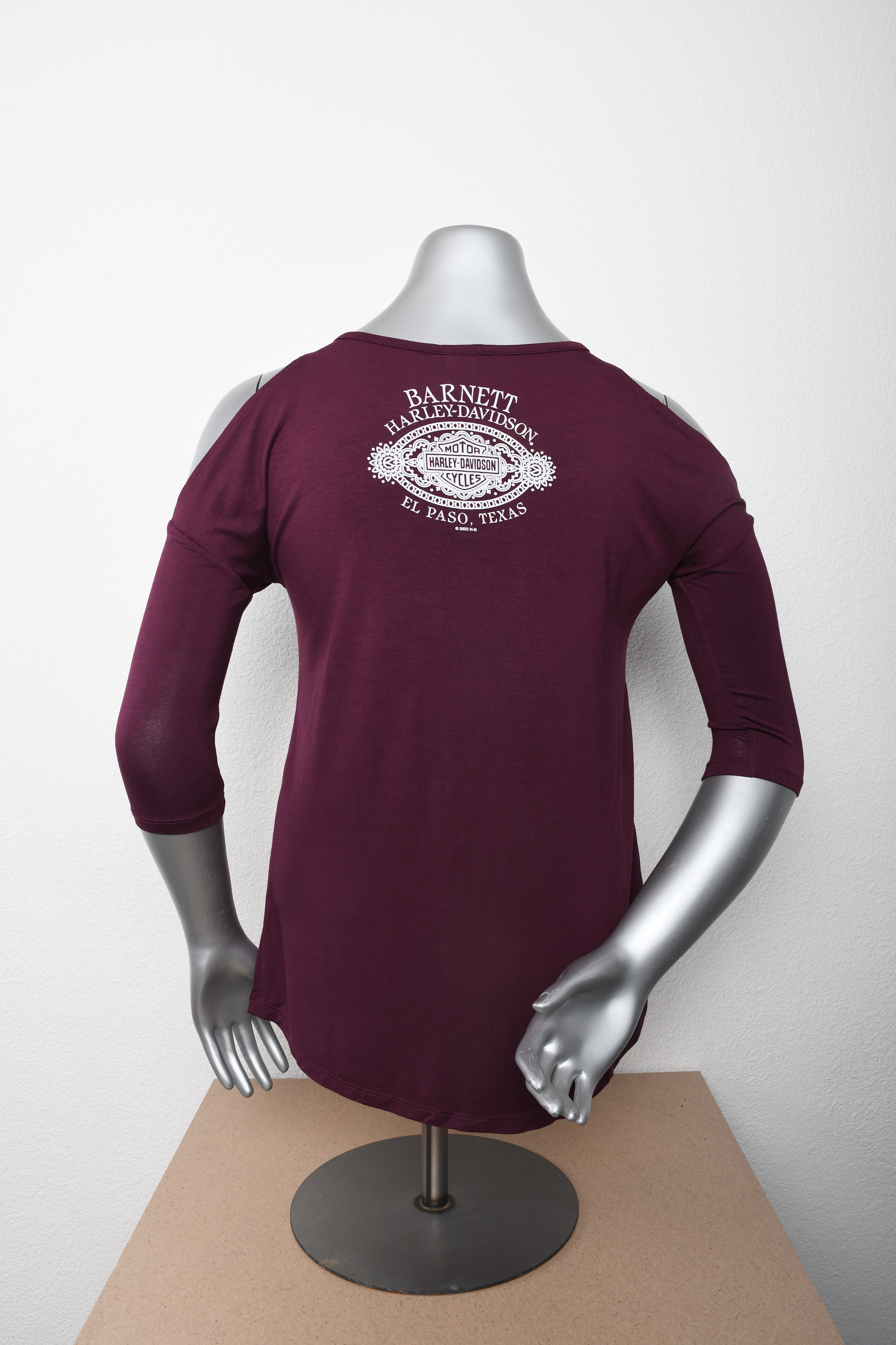 Licensed Product Women's Lavish Cold Shoulder Purple 3/4 Sleeve T-Shirt