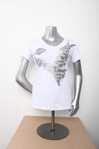 Licensed Product Womens Absolutely Eagle Shimmer Ink V-Neck White Short Sleeve T-Shirt