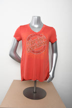 Licensed Product Womens Tilt Original with Rhinestones Red Short Sleeve T-Shirt