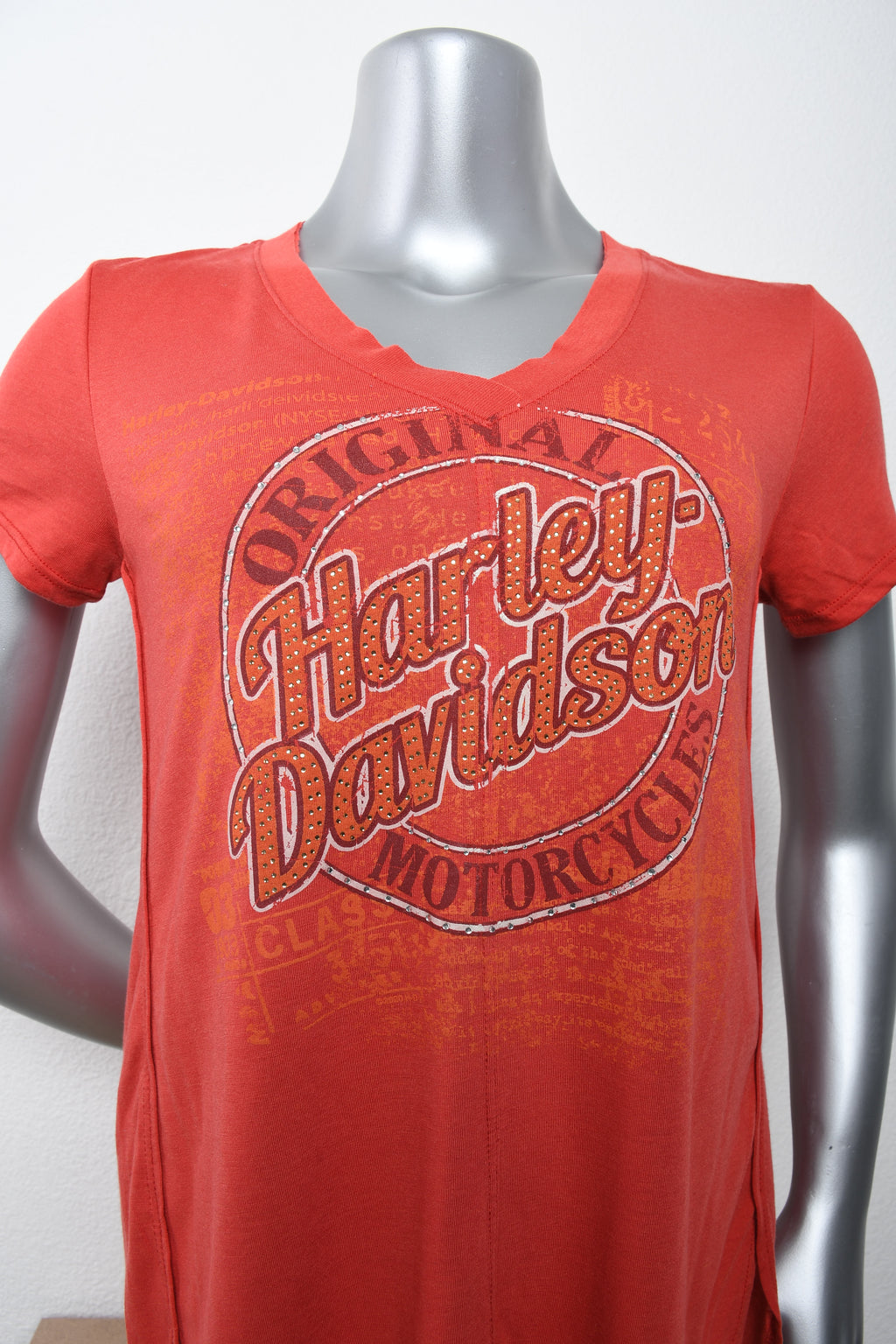 Licensed Product Womens Tilt Original with Rhinestones Red Short Sleeve T-Shirt