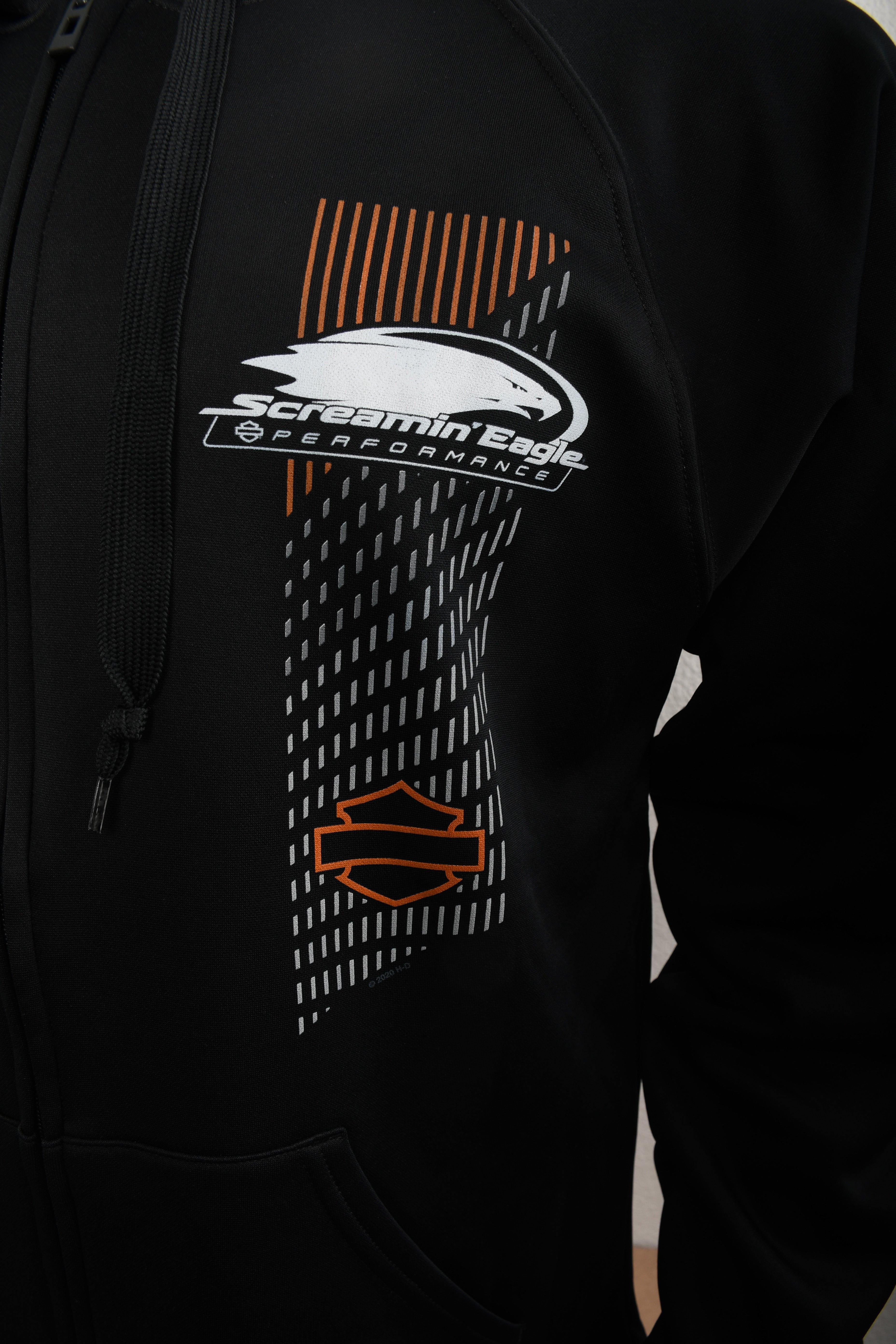 Licensed Product Mens Screamin Eagle Dashed Full Zip Black Long Sleeve Hoodie Secondary image