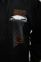 Licensed Product Mens Screamin Eagle Dashed Full Zip Black Long Sleeve Hoodie