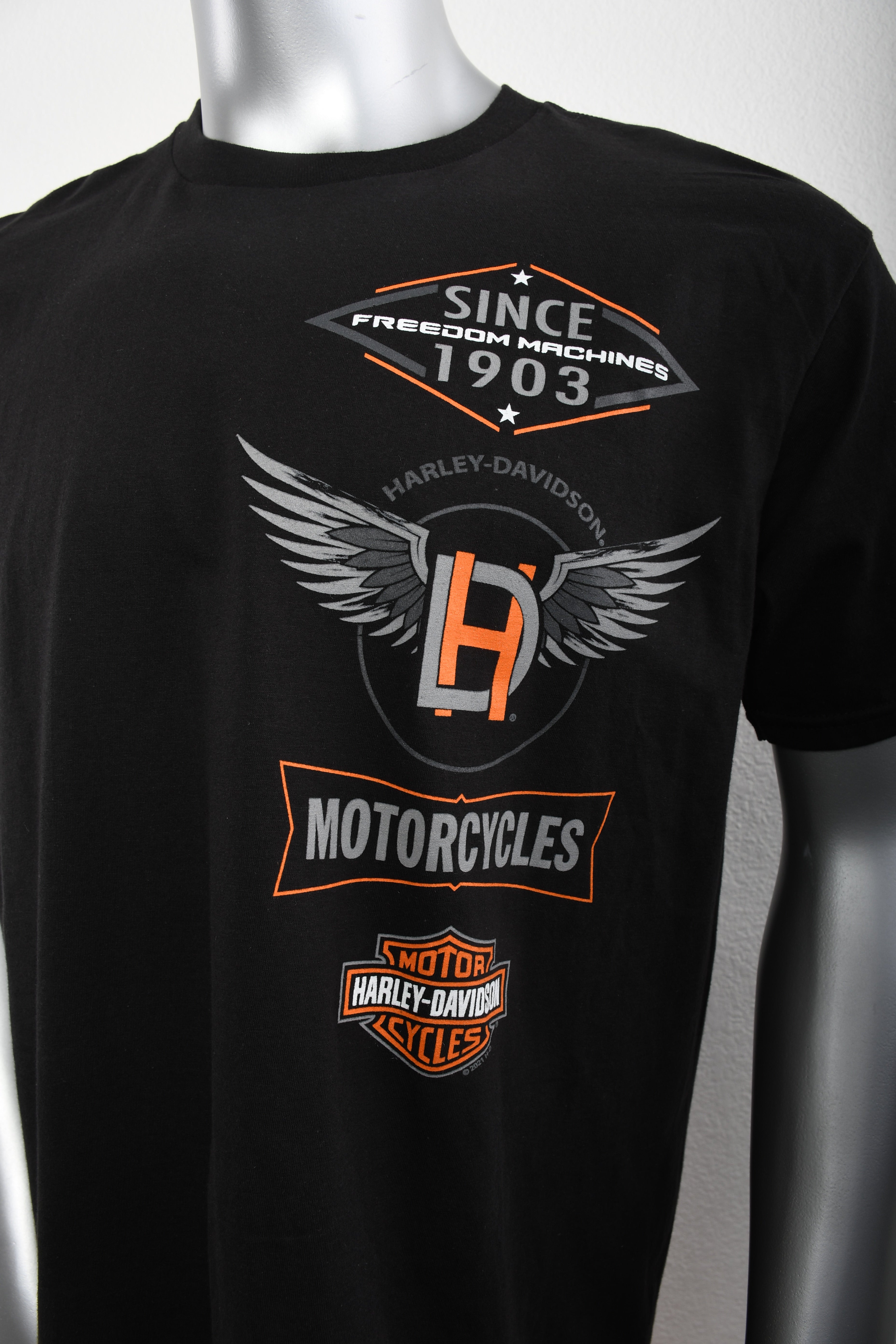 Licensed Product Mens Patch Side Wings Black Short Sleeve T-Shirt Secondary image