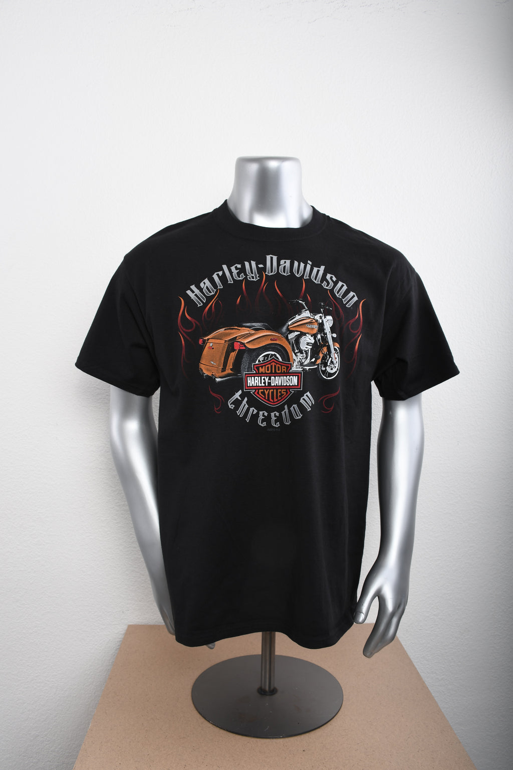 Licensed Product Mens Tough Trike with Flames Black Short Sleeve T-Shirt