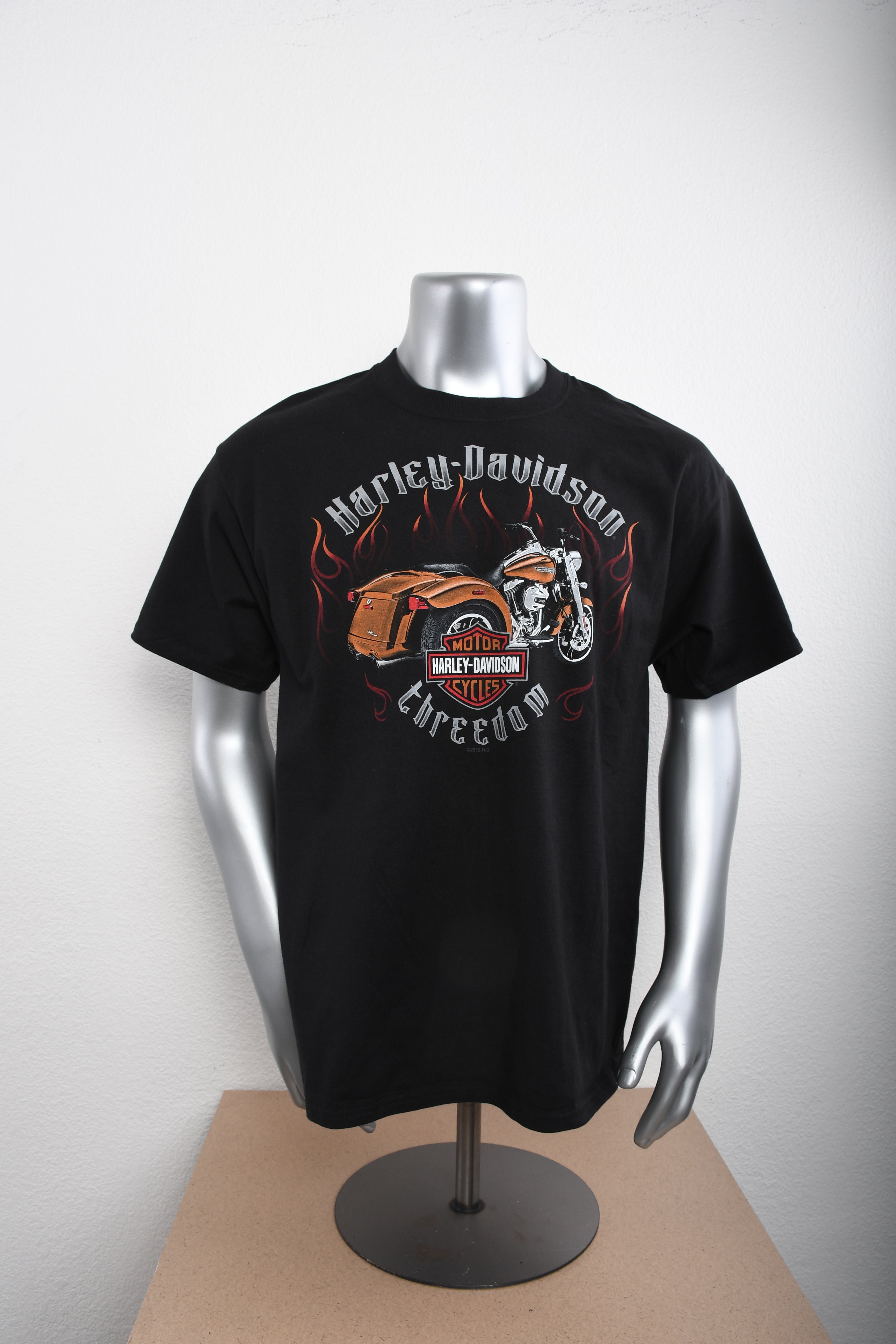 Licensed Product Mens Tough Trike with Flames Black Short Sleeve T-Shirt