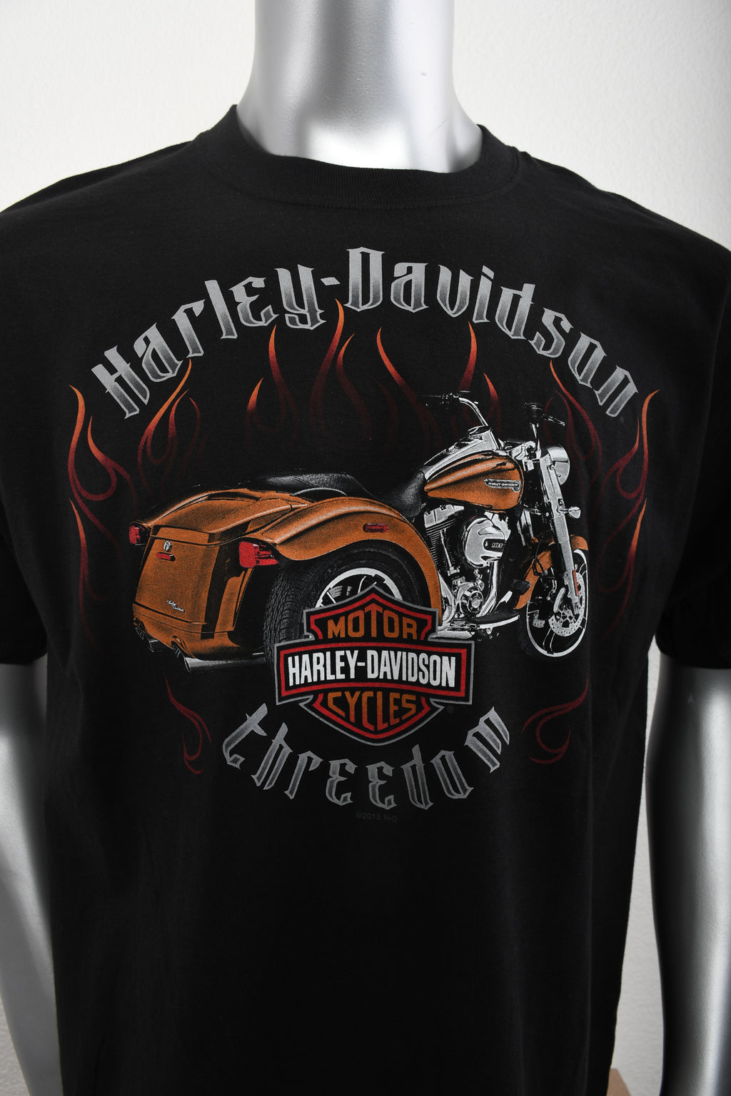 Licensed Product Mens Tough Trike with Flames Black Short Sleeve T-Shirt