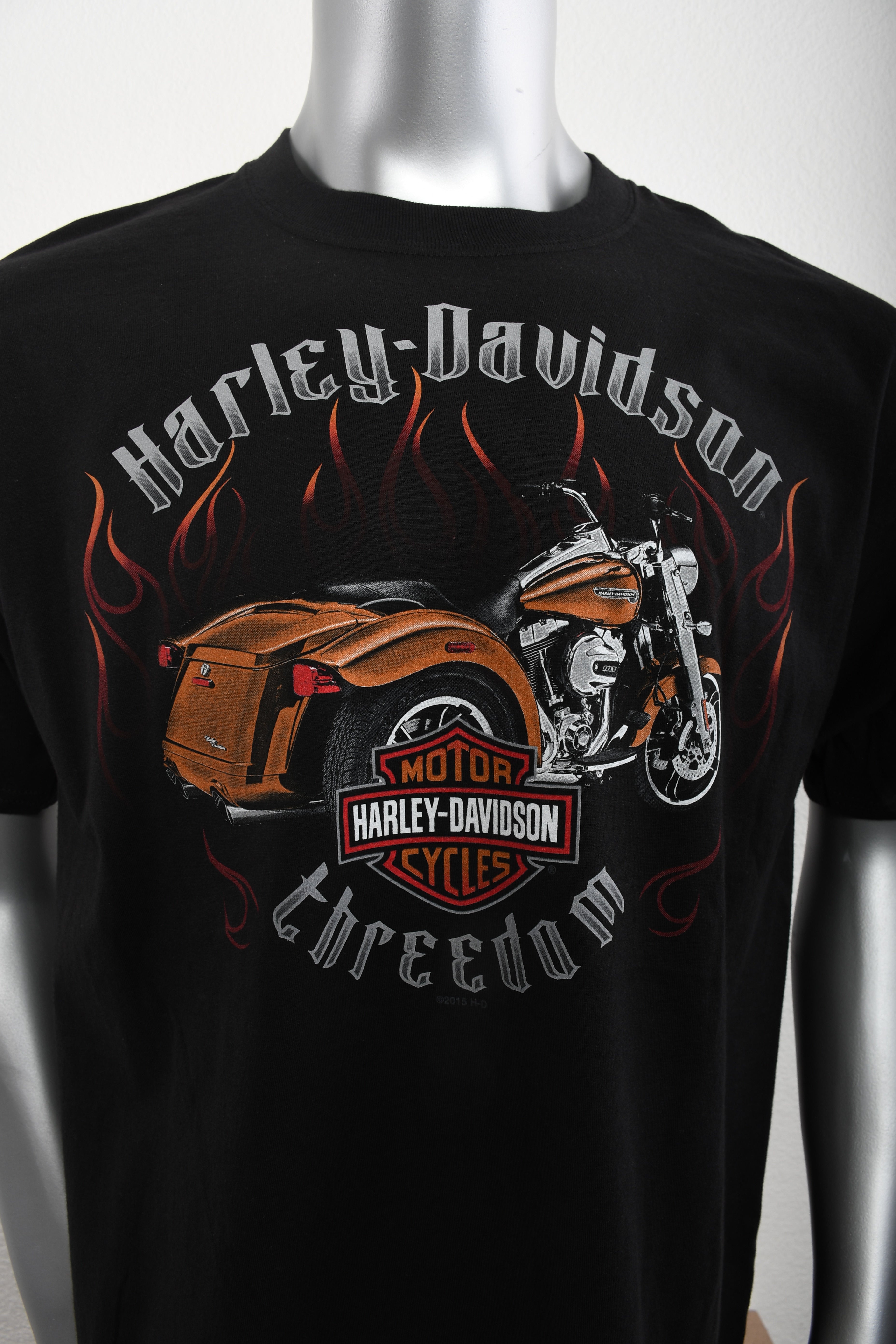 Licensed Product Mens Tough Trike with Flames Black Short Sleeve T-Shirt