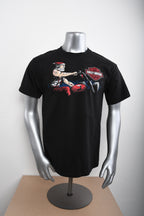 Licensed Product Mens Tough Santa Black Short Sleeve T-Shirt