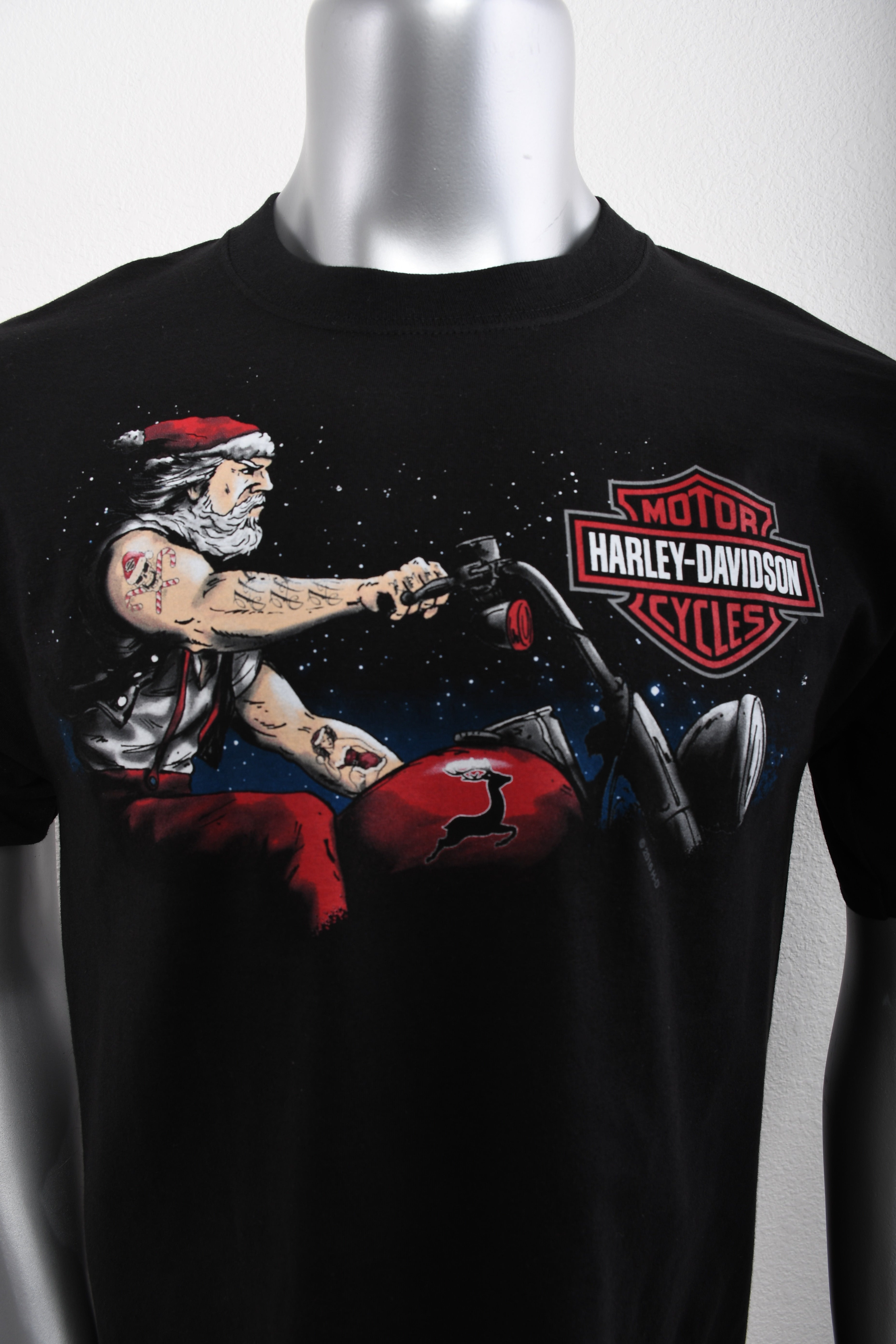 Licensed Product Mens Tough Santa Black Short Sleeve T-Shirt Secondary image