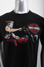Licensed Product Mens Tough Santa Black Short Sleeve T-Shirt