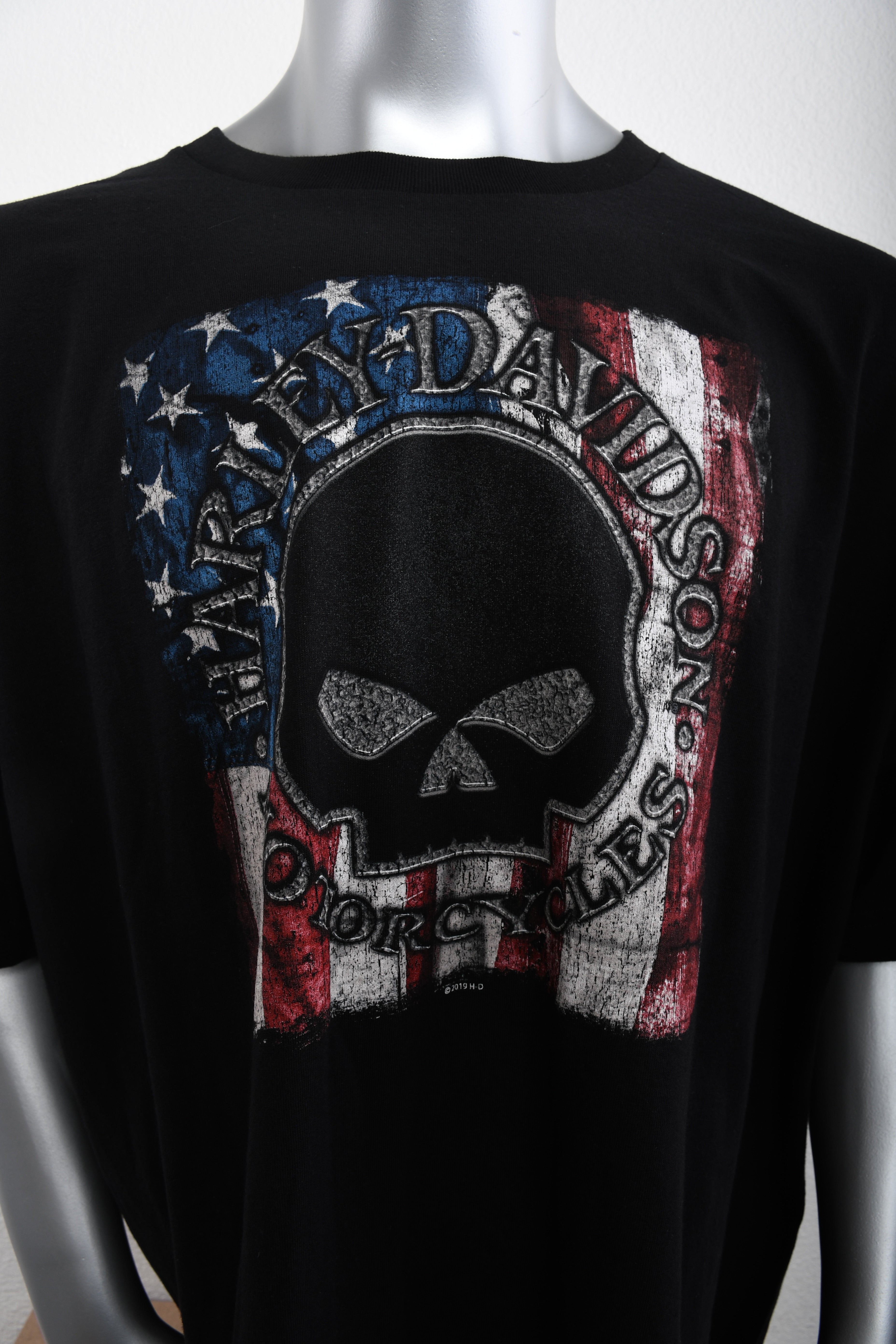 Licensed Product Mens Patriotic Willie G Skull Black Short Sleeve T-Shirt