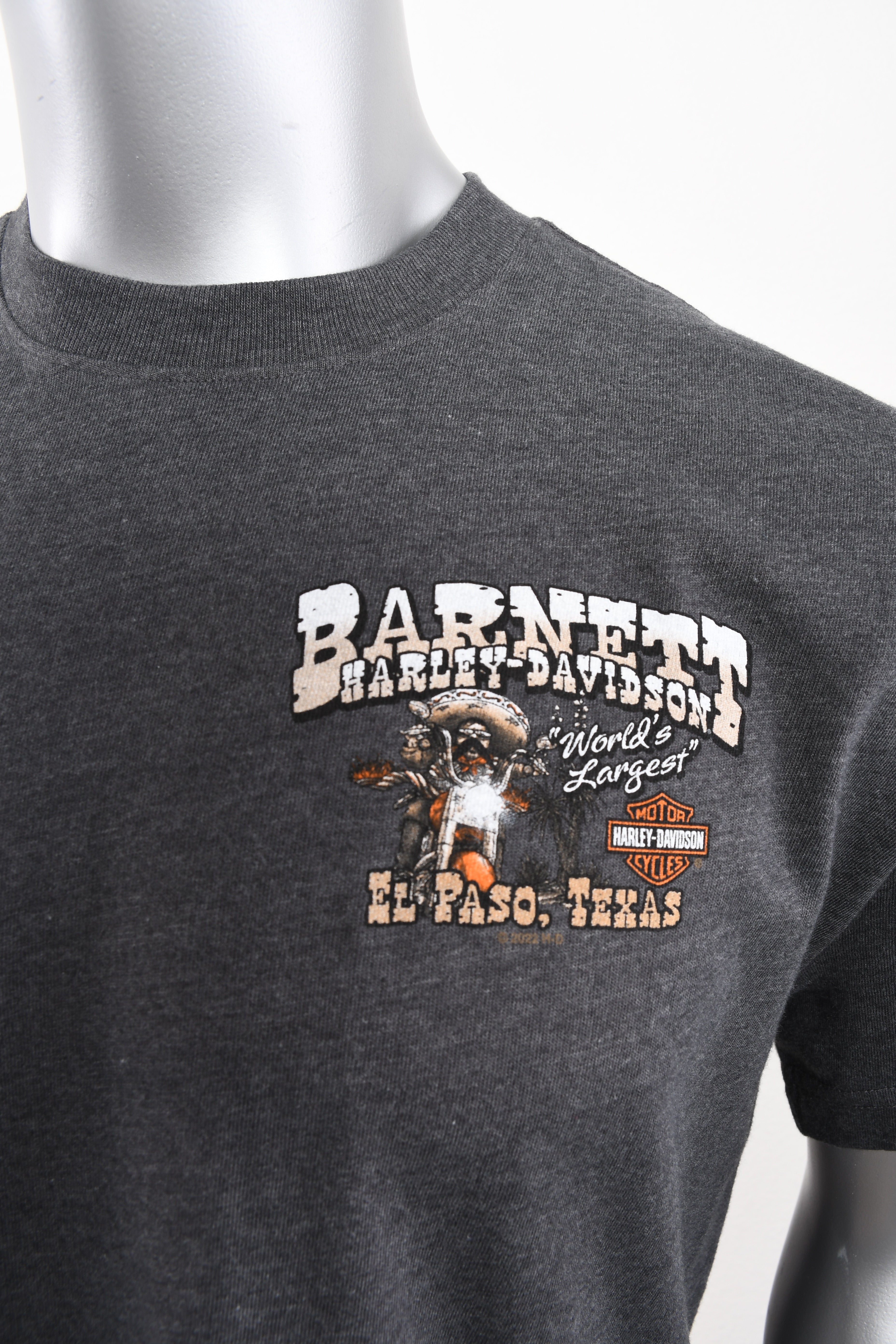 Licensed Product Men's Mexican Bandit Mini Crest Front Orange Ink Charcoal Short Sleeve T-Shirt Secondary image