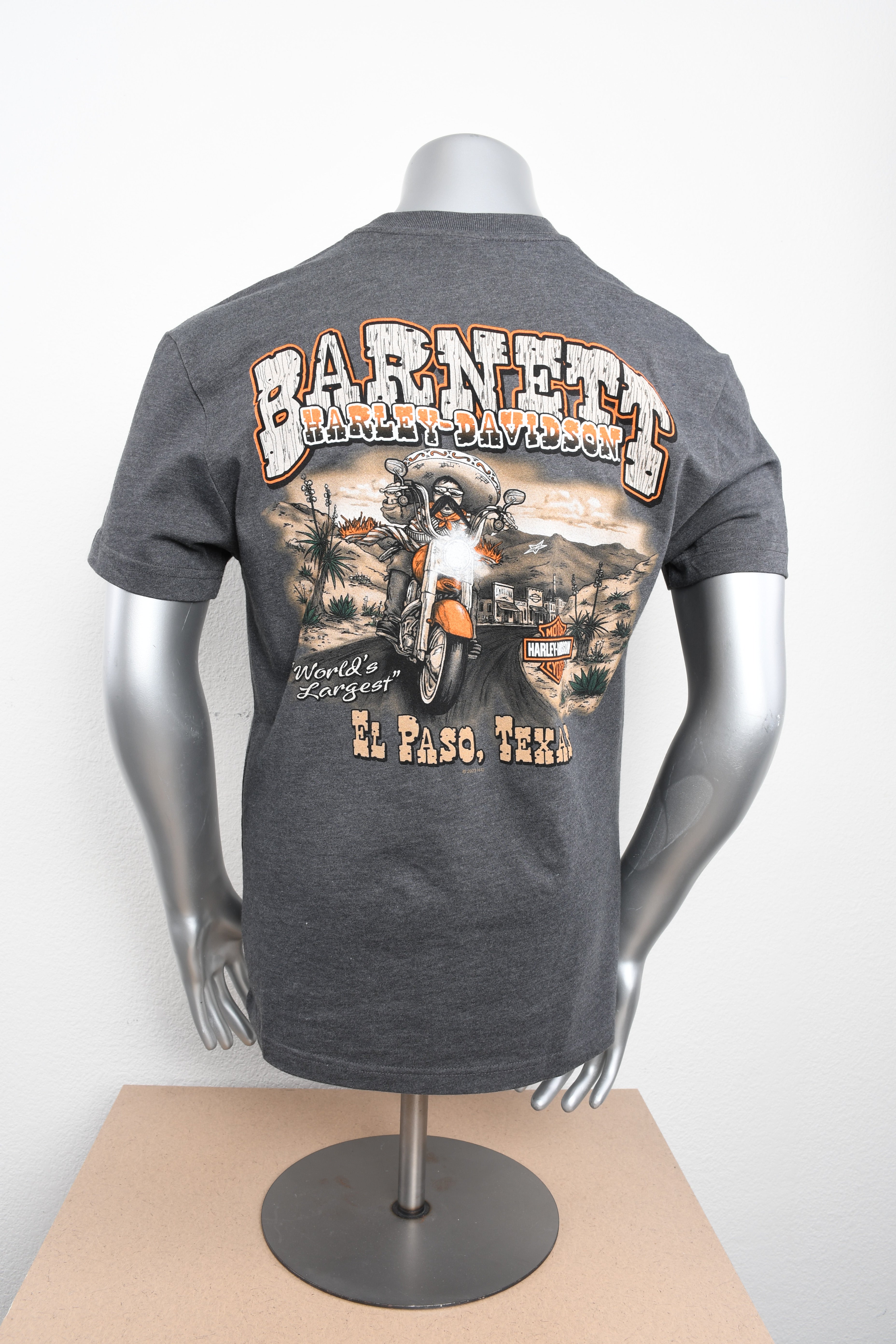 Licensed Product Men's Mexican Bandit Mini Crest Front Orange Ink Charcoal Short Sleeve T-Shirt