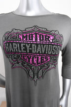 Licensed Product Womens Cracked Logo Grey 3/4 Sleeve T-Shirt