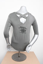 Licensed Product Womens Cracked Logo Grey 3/4 Sleeve T-Shirt
