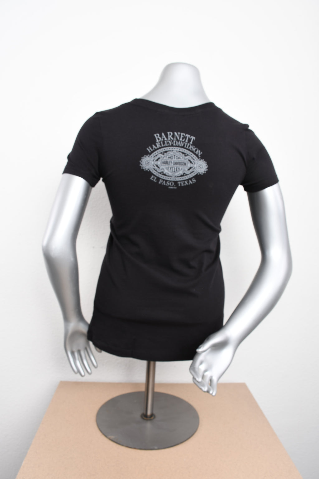 Licensed Product Womens Red Foil Print Black Short Sleeve T-Shirt