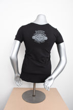 Licensed Product Womens Red Foil Print Black Short Sleeve T-Shirt