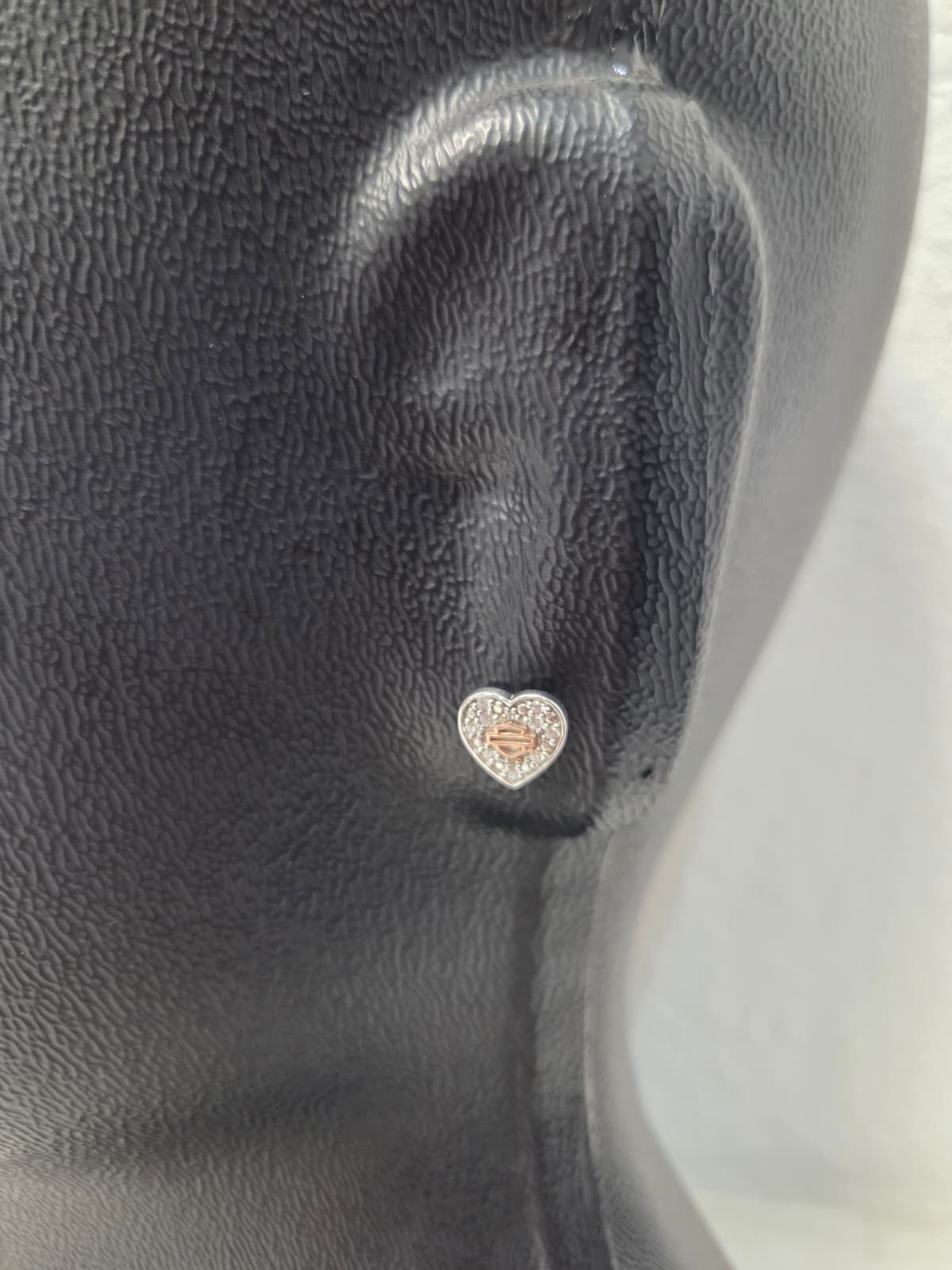 Licensed Product Womens Sterling Silver Bling Heart Rose Gold B&S Post Earrings