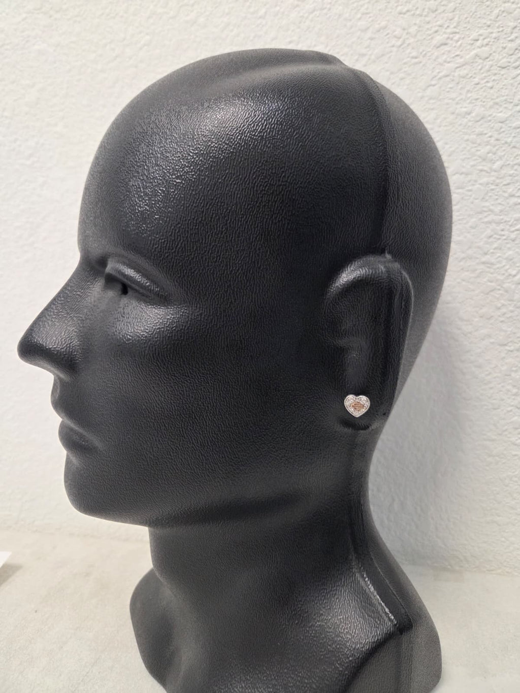 Licensed Product Womens Sterling Silver Bling Heart Rose Gold B&S Post Earrings