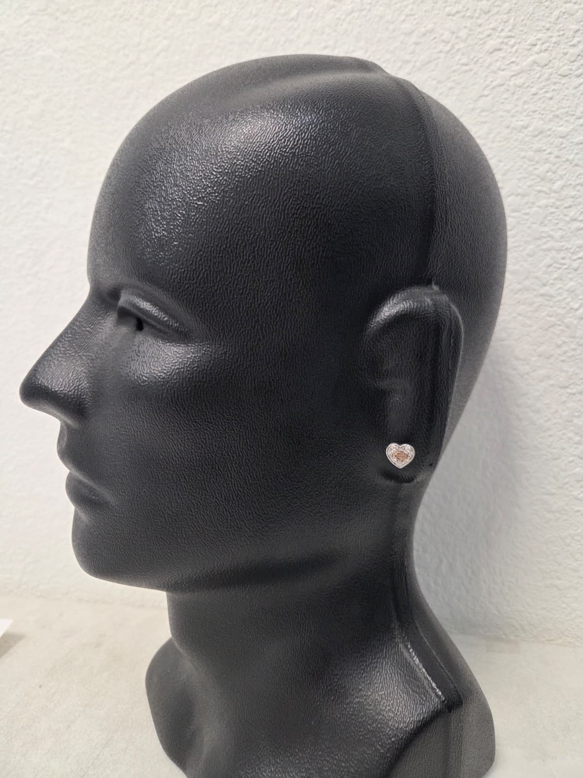 Licensed Product Womens Sterling Silver Bling Heart Rose Gold B&S Post Earrings