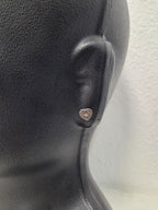 Licensed Product Womens Sterling Silver Marcasite Heart Ruthenium B&S Post Earrings