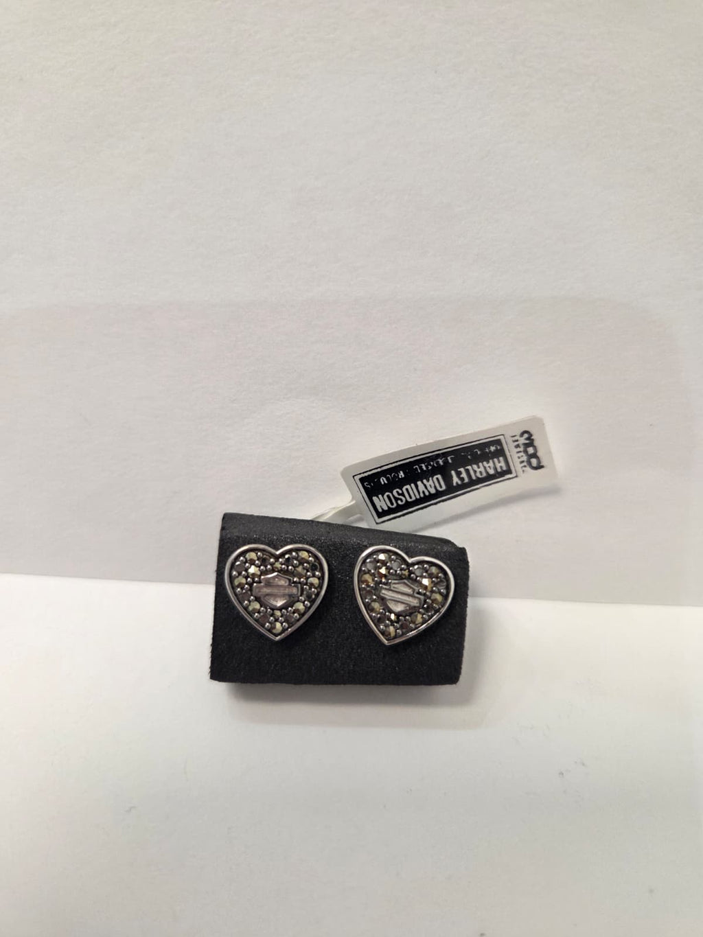 Licensed Product Womens Sterling Silver Marcasite Heart Ruthenium B&S Post Earrings