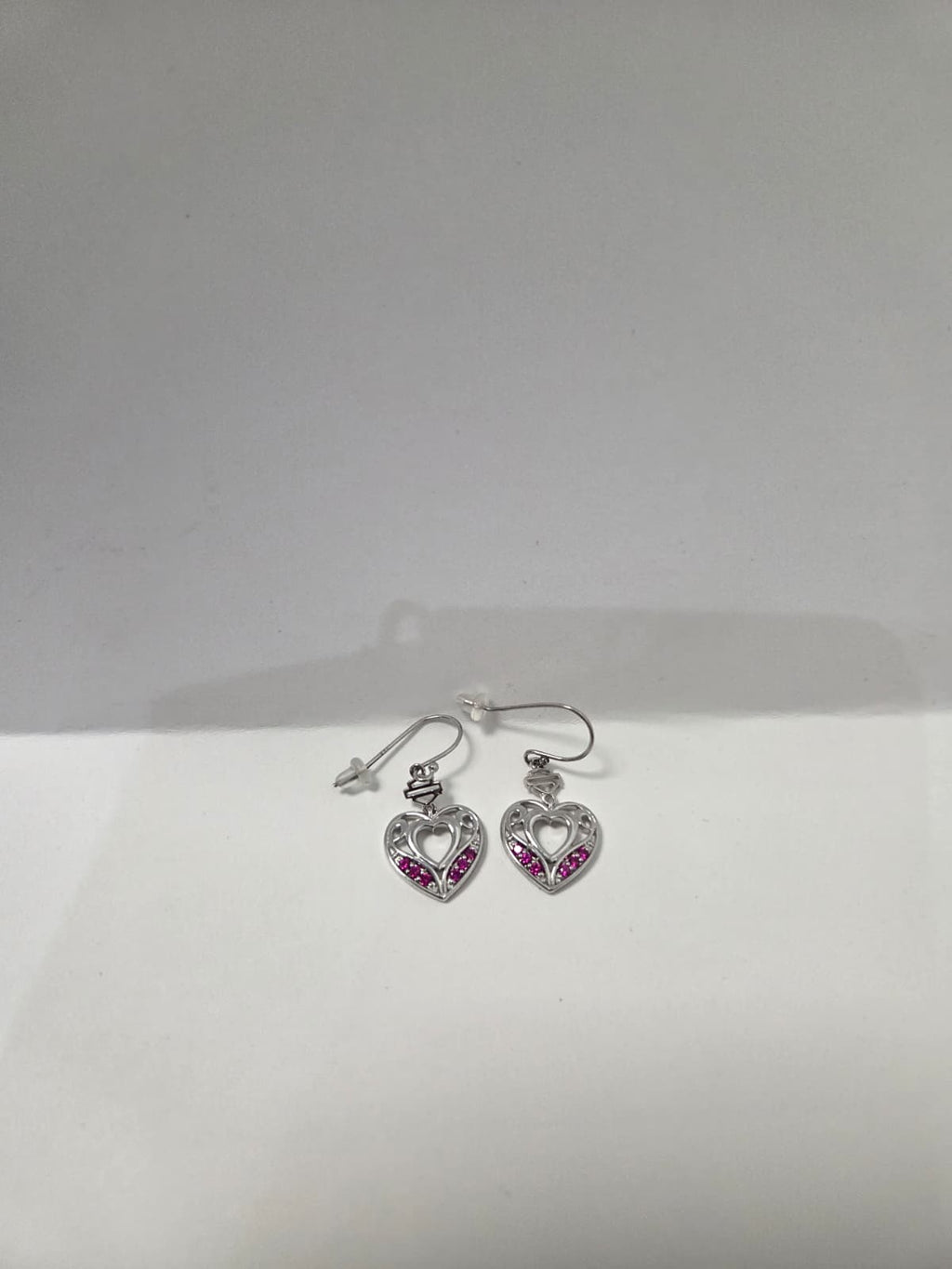 Licensed Product Womens .925 Silver Celtic Bling Heart Drop Earrings