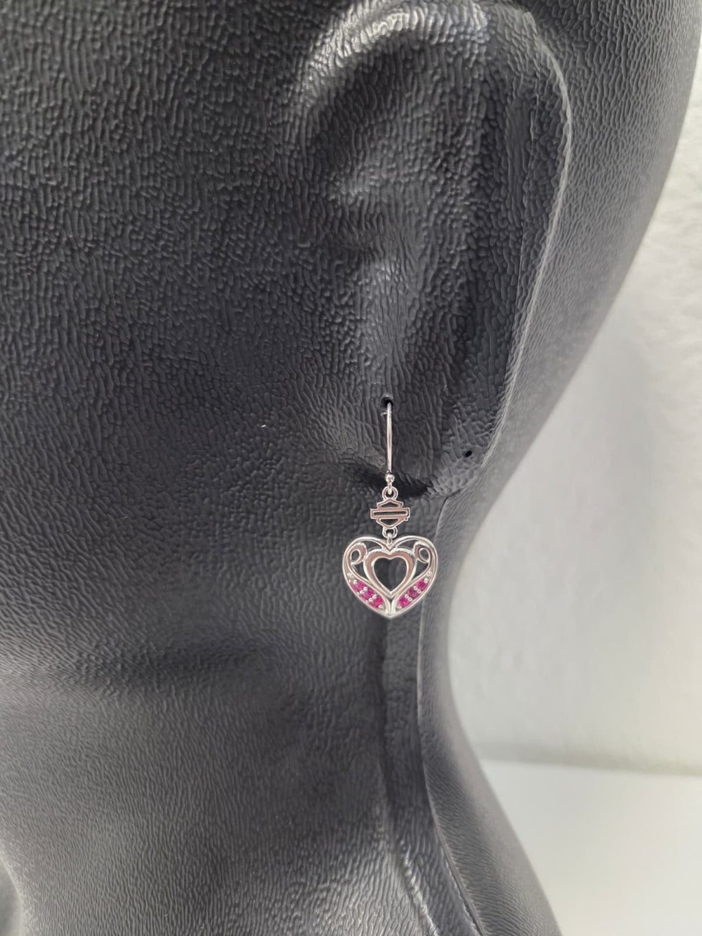 Licensed Product Womens .925 Silver Celtic Bling Heart Drop Earrings