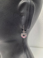 Licensed Product Womens .925 Silver Celtic Bling Heart Drop Earrings