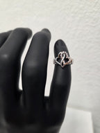 Licensed Product Womens .925 Sterling Silver White & Rose Gold Bling Infinity Hearts Ring