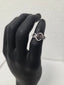 Licensed Product Womens Sterling Silver Interlock B&S White Bling Stone Ring