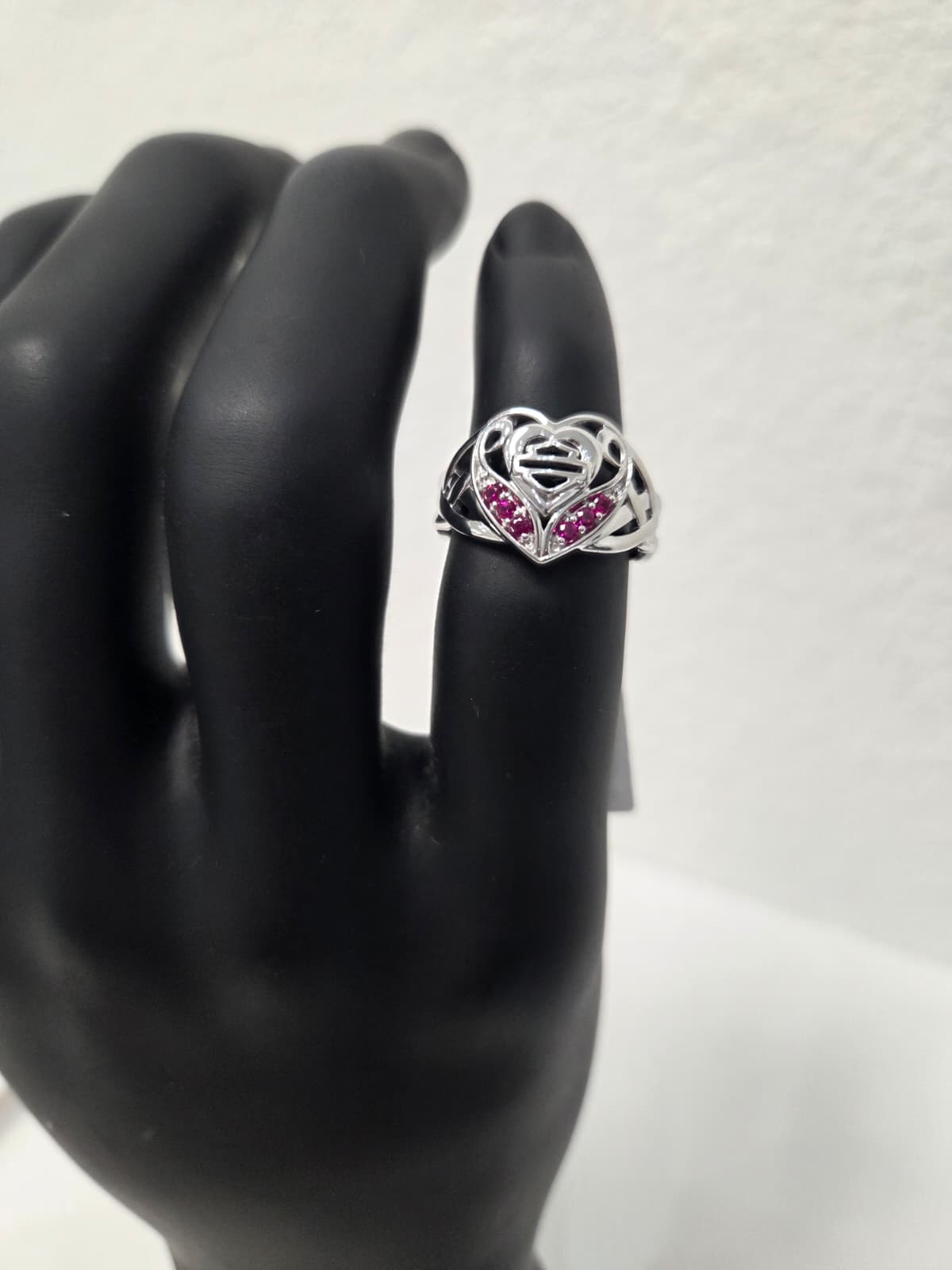 Licensed Product Womens .925 Silver Celtic Bling Heart Ring