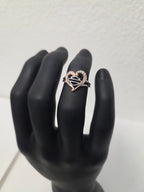 Licensed Product Womens .925 Silver Bling Rose Gold Plated & Silver Heart Ring