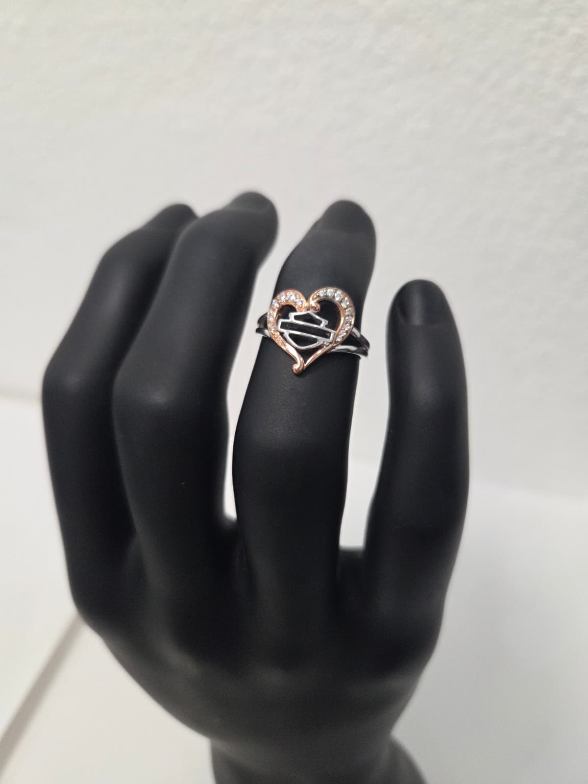 Licensed Product Womens .925 Silver Bling Rose Gold Plated & Silver Heart Ring