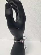 Licensed Product Womens .925 Silver Celtic Bling Heart Cuff Bracelet