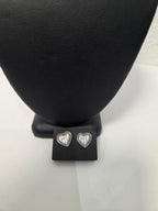 Licensed Product Womens .925 Silver Beaded Heart Necklace & Earring Gift Set - 18" Adjustable