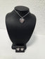 Licensed Product Womens .925 Silver Beaded Heart Necklace & Earring Gift Set - 18" Adjustable