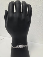 Licensed Product Womens .925 Silver Bling B&S with Pierced Wings Chain Bracelet