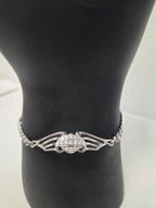 Licensed Product Womens .925 Silver Bling B&S with Pierced Wings Chain Bracelet