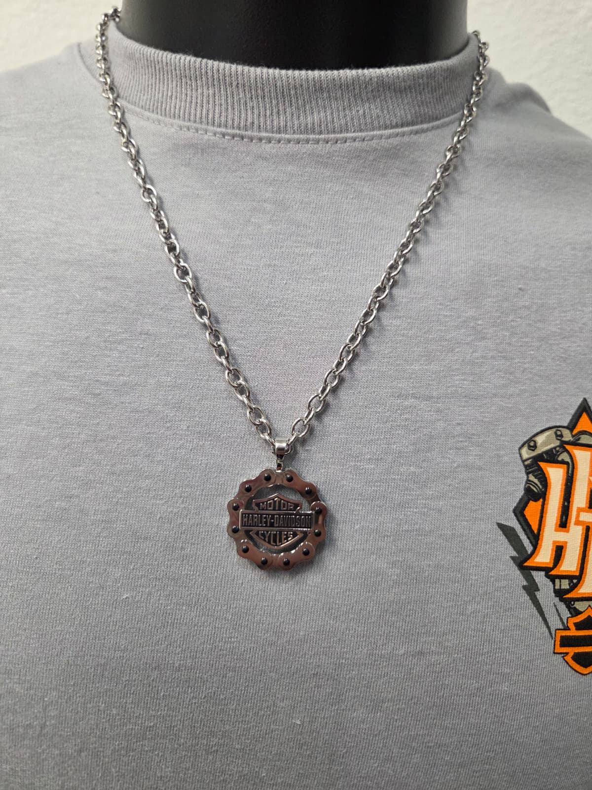 Licensed Product Mens Stainless Steel Bike Chain with Necklace Main image