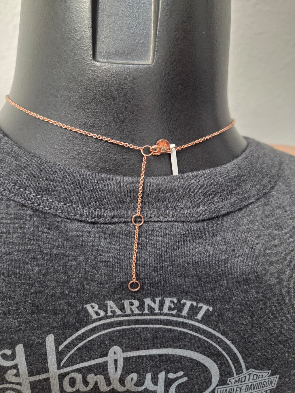 Licensed Product Womens Rose Gold Skull & Stone Necklace - Adjustable