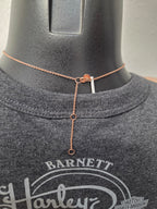 Licensed Product Womens Rose Gold Skull & Stone Necklace - Adjustable