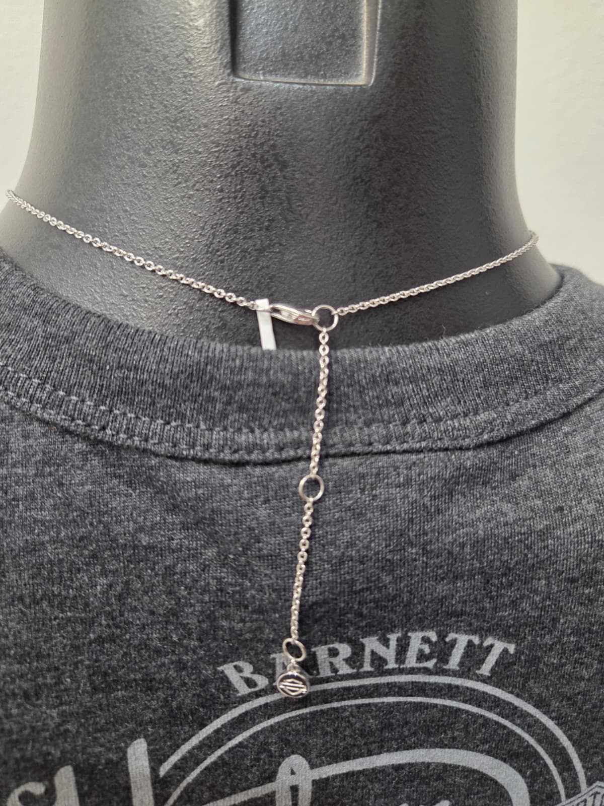 Licensed Product Womens Sterling Silver Brown & White Two Stone Necklace – Adjustable Secondary image