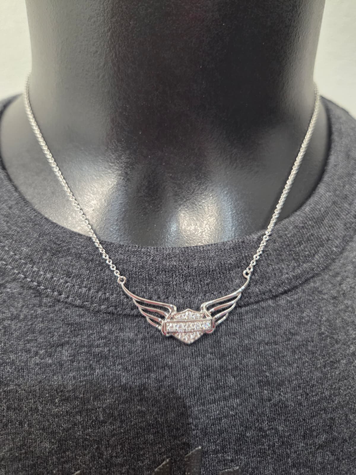 Licensed Product Womens .925 Silver Bling with Pierced Wings Necklace