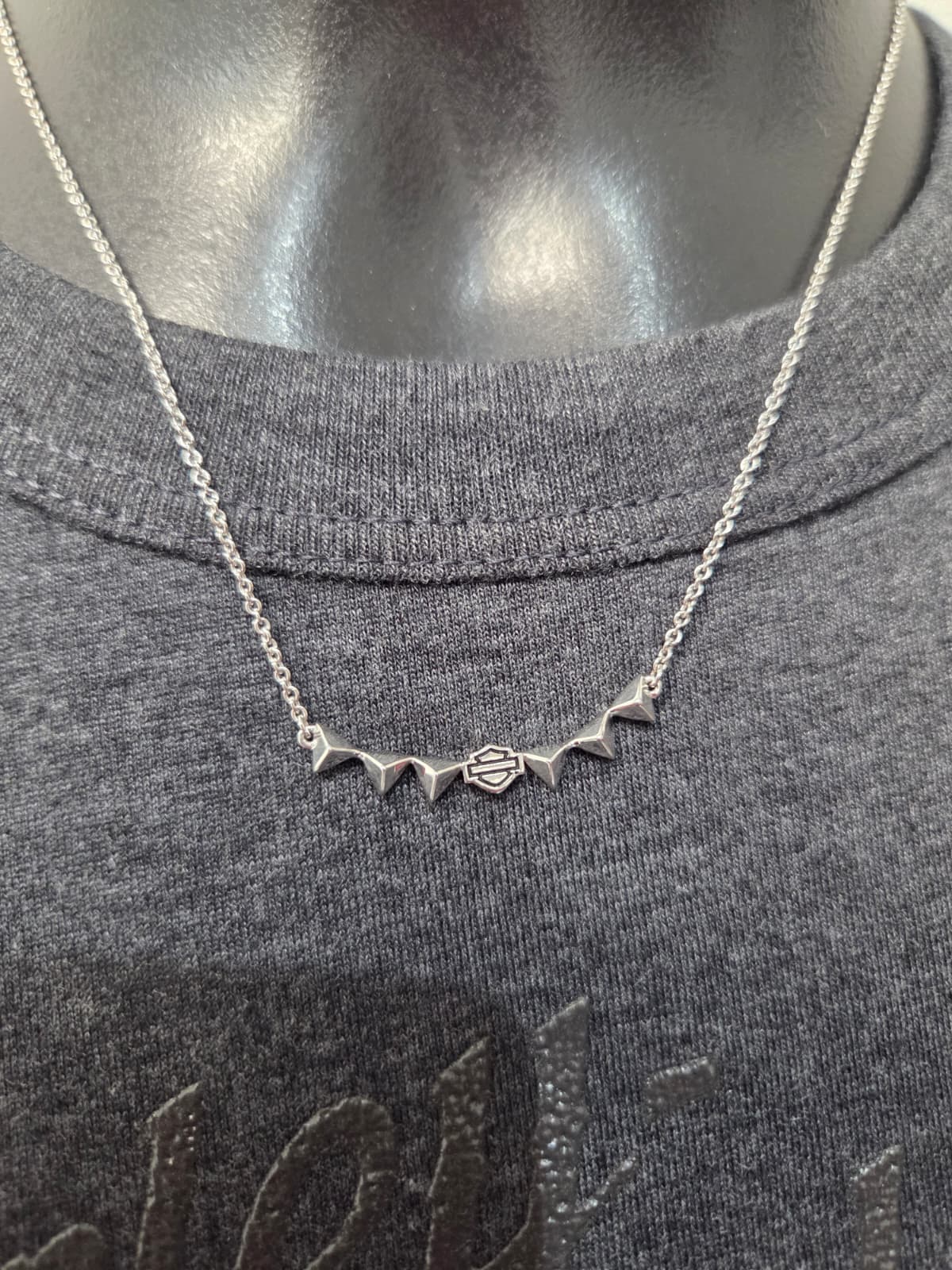 Licensed Product Womens .925 Silver Reversible Pyramid Stud Necklace